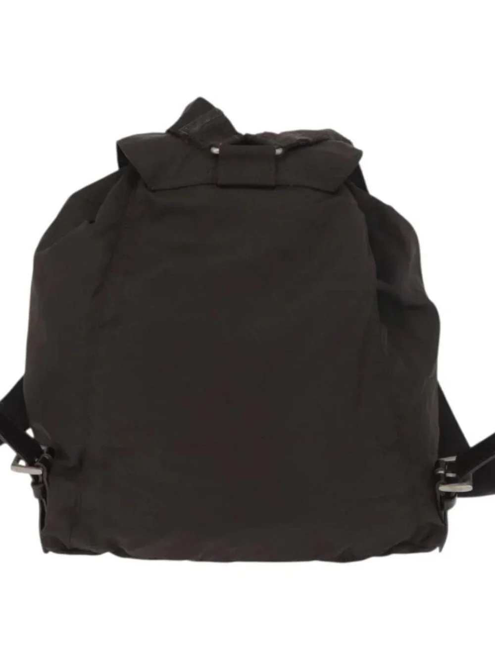 PRADA Backpack Nylon Brown Silver Auth